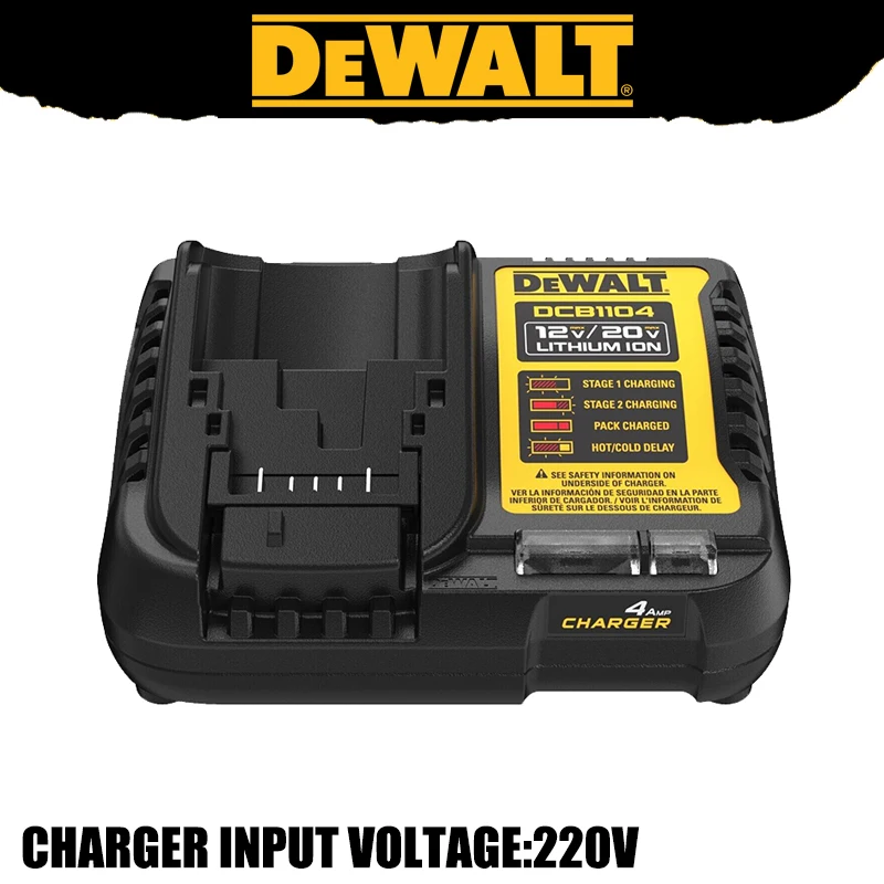

DEWALT DCB1104 12V/20V 4 Amp Charger Lithium-Ion Battery Quick High-performance Charger Tool Accessory Input Voltage 220V