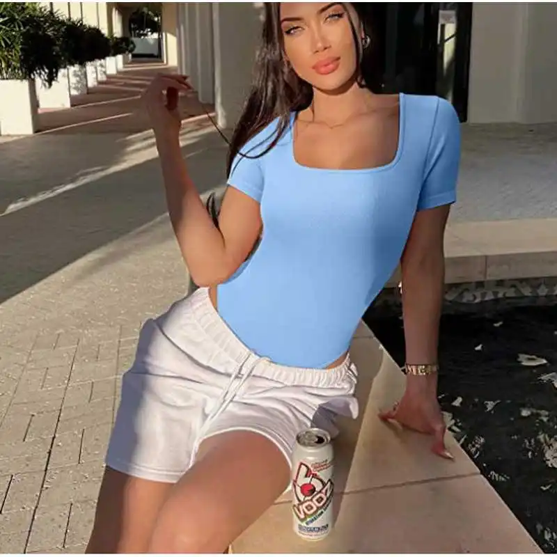 

Облегающий квадратный комбинезон с высокой талией, брюки из полиэфирной ткани, женский костюм, повседневный уличный комбинезон