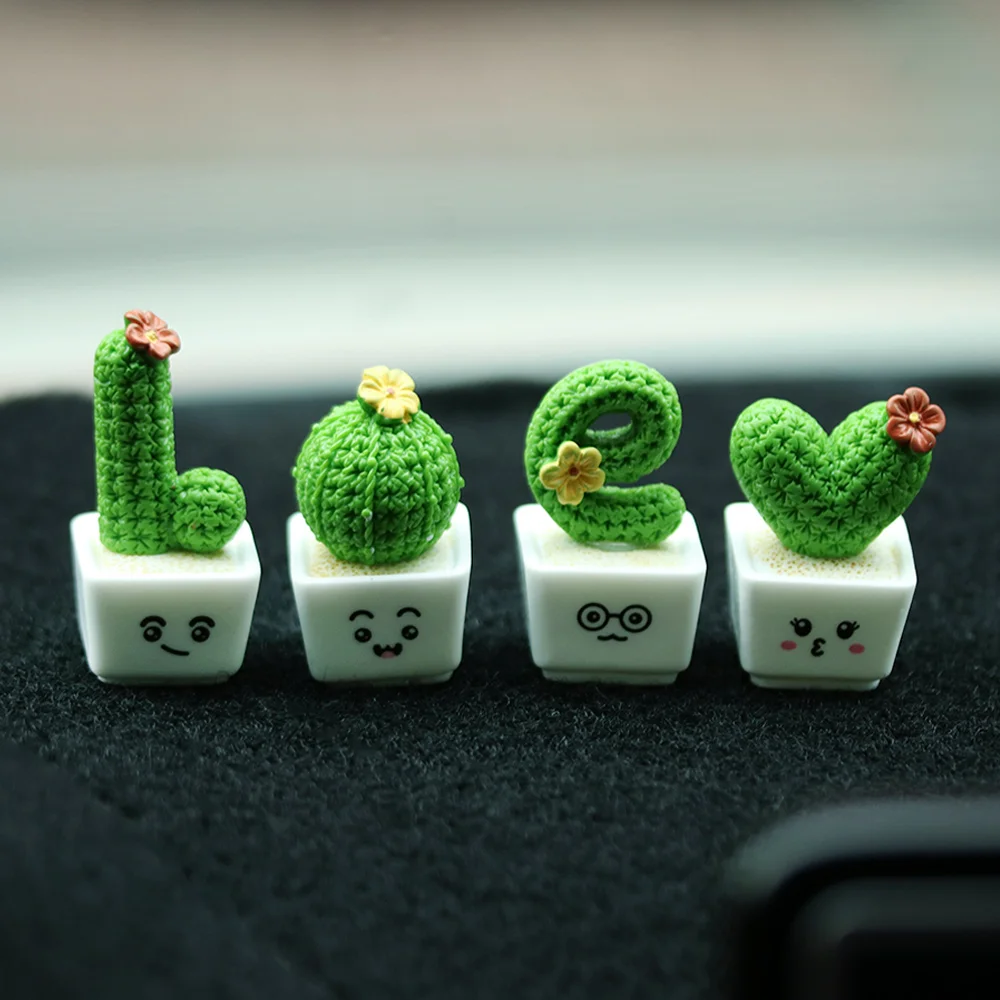 Cactus Flower Figurines Resin Cactus Miniatures Micro Landscape Figurine Micro Ornaments Mini Sculpture Miniature Figurine