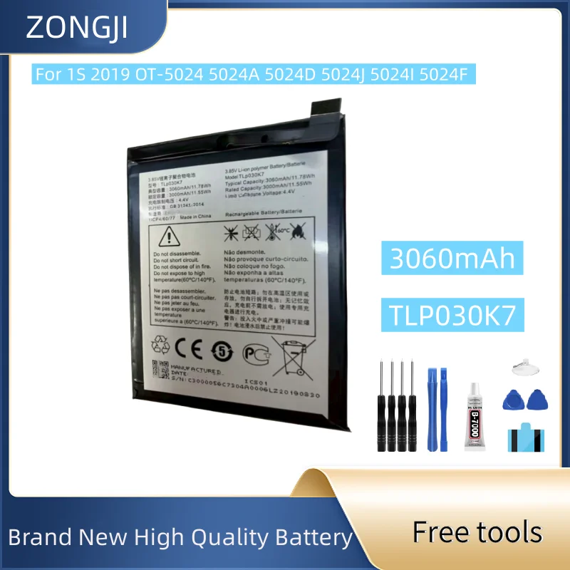 

Новый аккумулятор 3060 мАч TLp030K7 для 1S 2019 OT-5024 5024A 5024D 5024J 5024I 5024F аккумулятор для смартфона + бесплатные инструменты