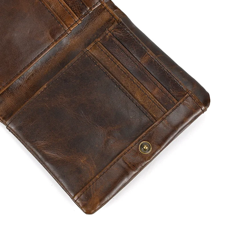 Men's RFID Cowhide Card Holder Wallet with Coin Purse description 17