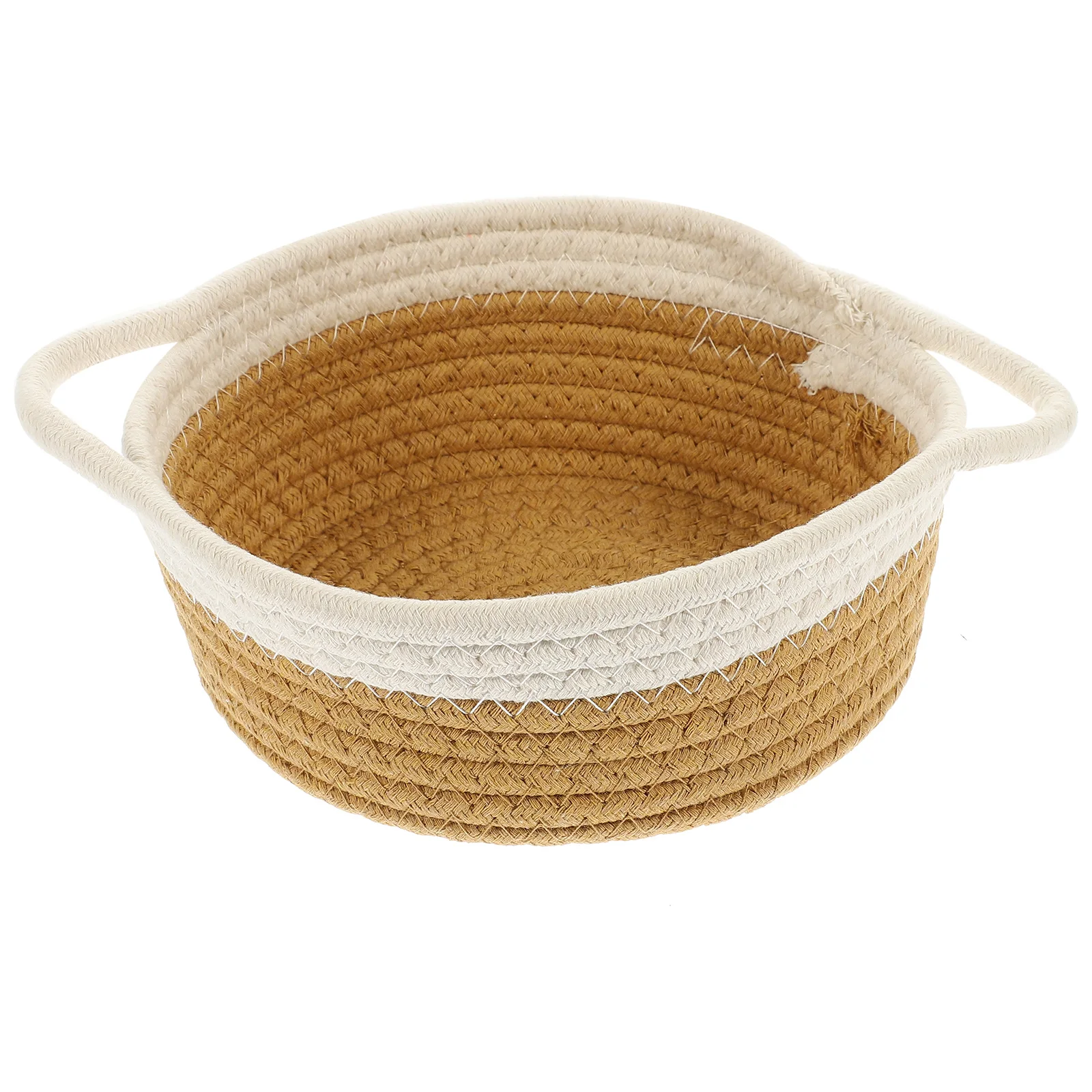 

Nordic Style Storage Basket Woven Cotton Rope Organizer Small Round Decorative Home Office Supplies Minimalist Design
