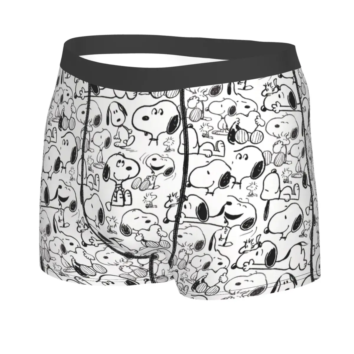 Custom S-Snoopys Smile Giggle Laugh Pattern Boxer Shorts For Homme 3D Print Underwear Panties Briefs Soft Underpants