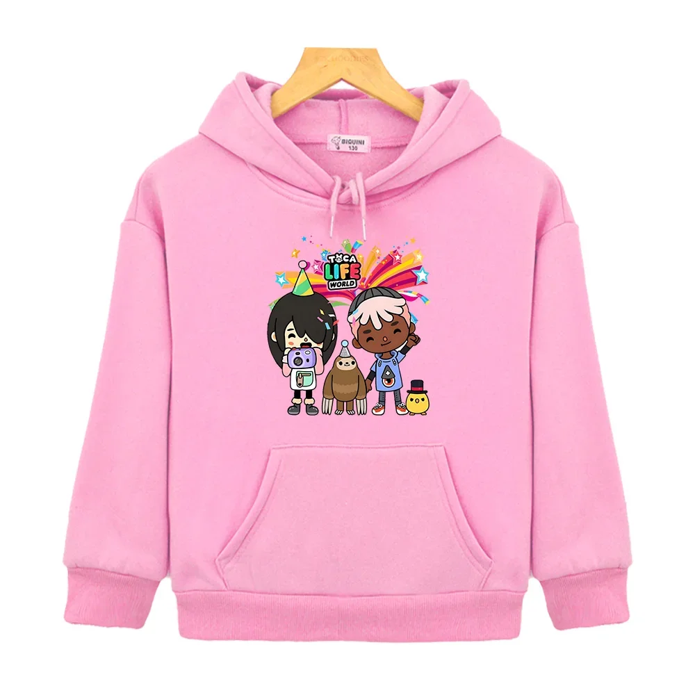 Manga Cartoon Toca Life World Hoodies Casual Boys and Girls Comfortable Sweatshirt Sudadera Children Autumn Winter Warm Clothing image 3
