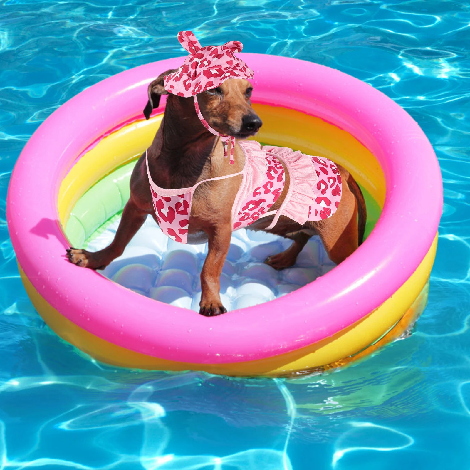 

Adorable Pet Swimsuit Dog Clothes Puppy Summer Beach Pool Costume Lightweight Comfortable for Small Dogs Pink Dog Skirt Apparel