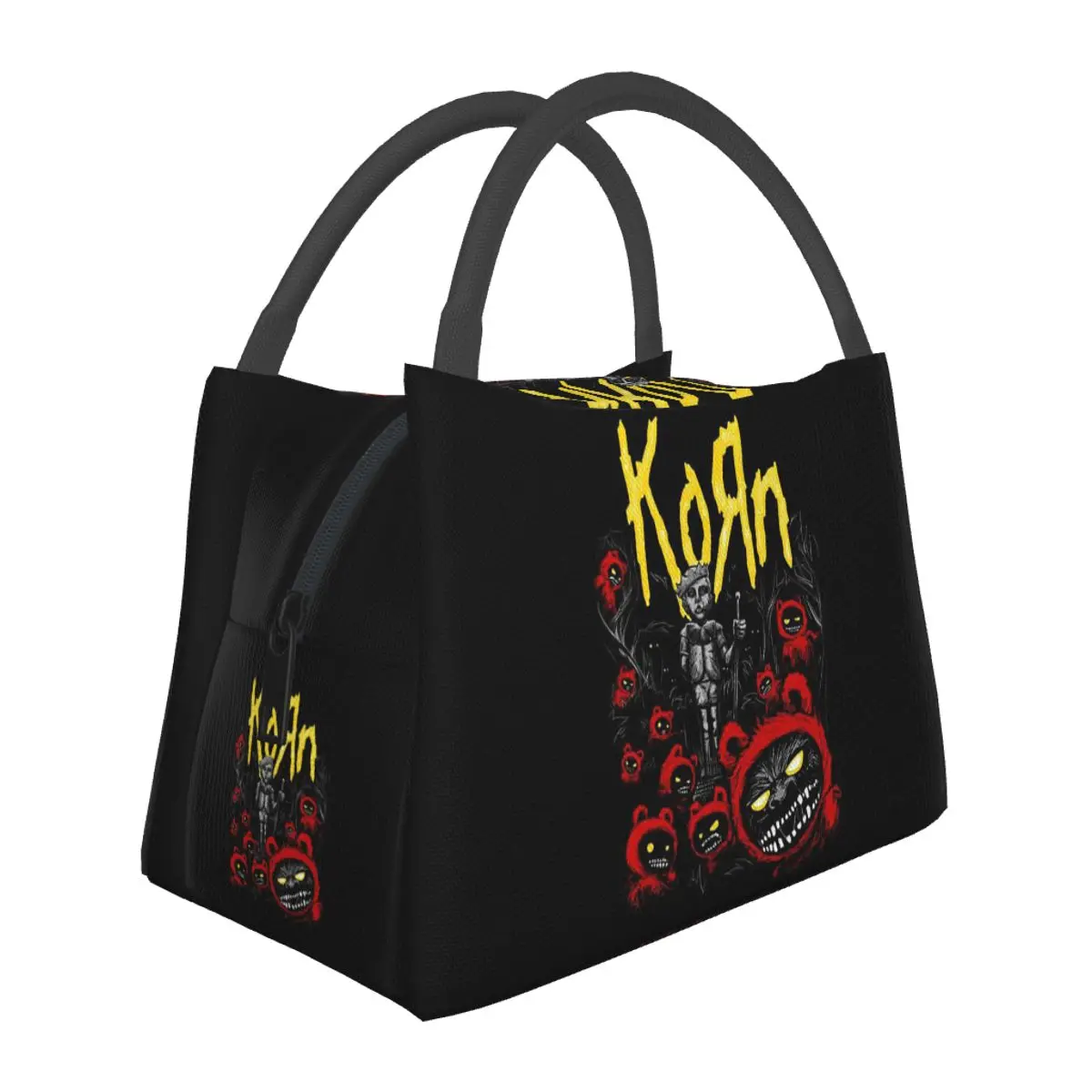 

Изолированная сумка для обеда с логотипом рок-группы Korn для женщин, контейнер для хранения еды, портативный термоконтейнер, сумка-холодильник для обеда