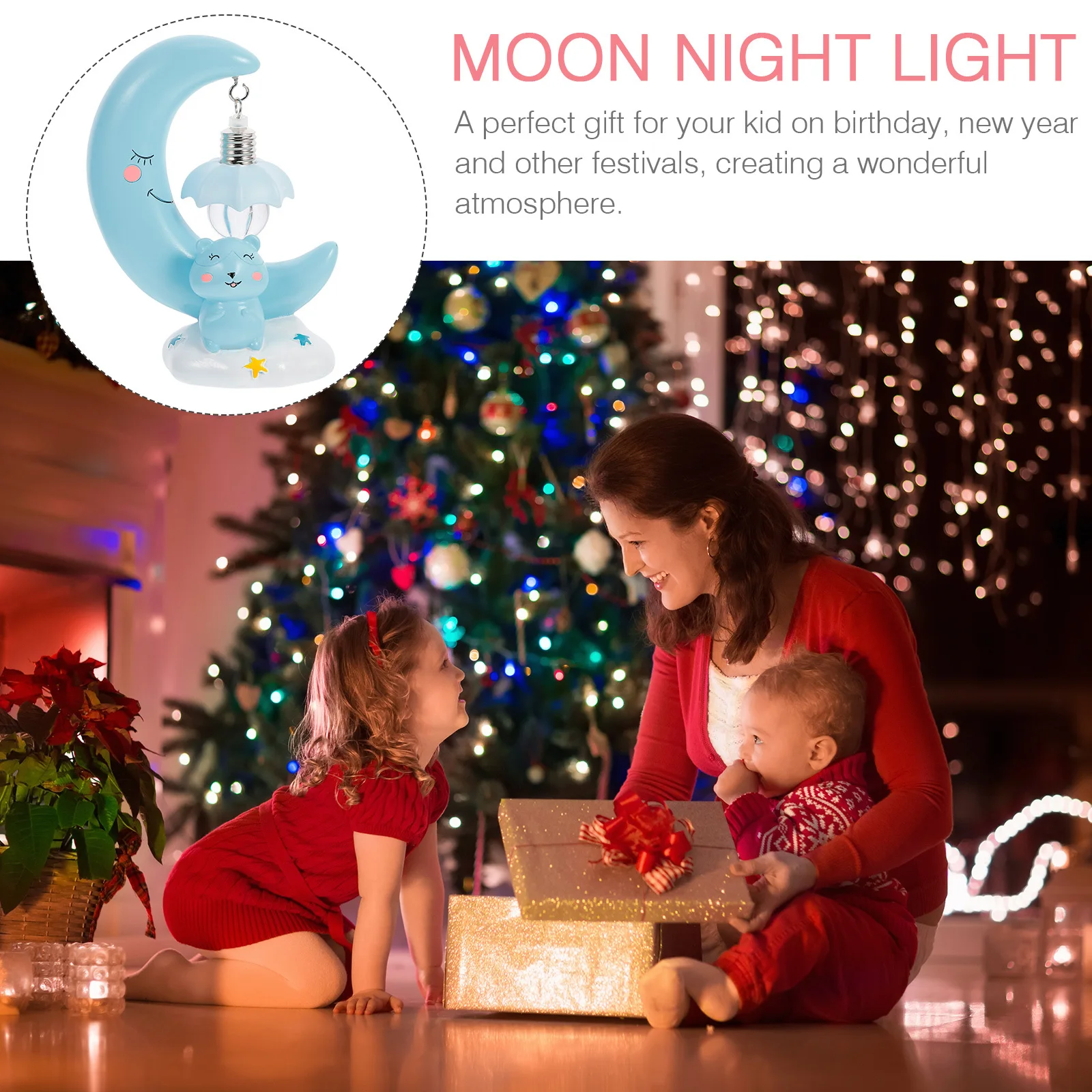 1 قطعة ضوء الليل الصغيرة الراتنج القمر الكرتون الحيوان أباجورة لغرفة الديكور الحضانة ديكور المنزل هدية حجم صغير