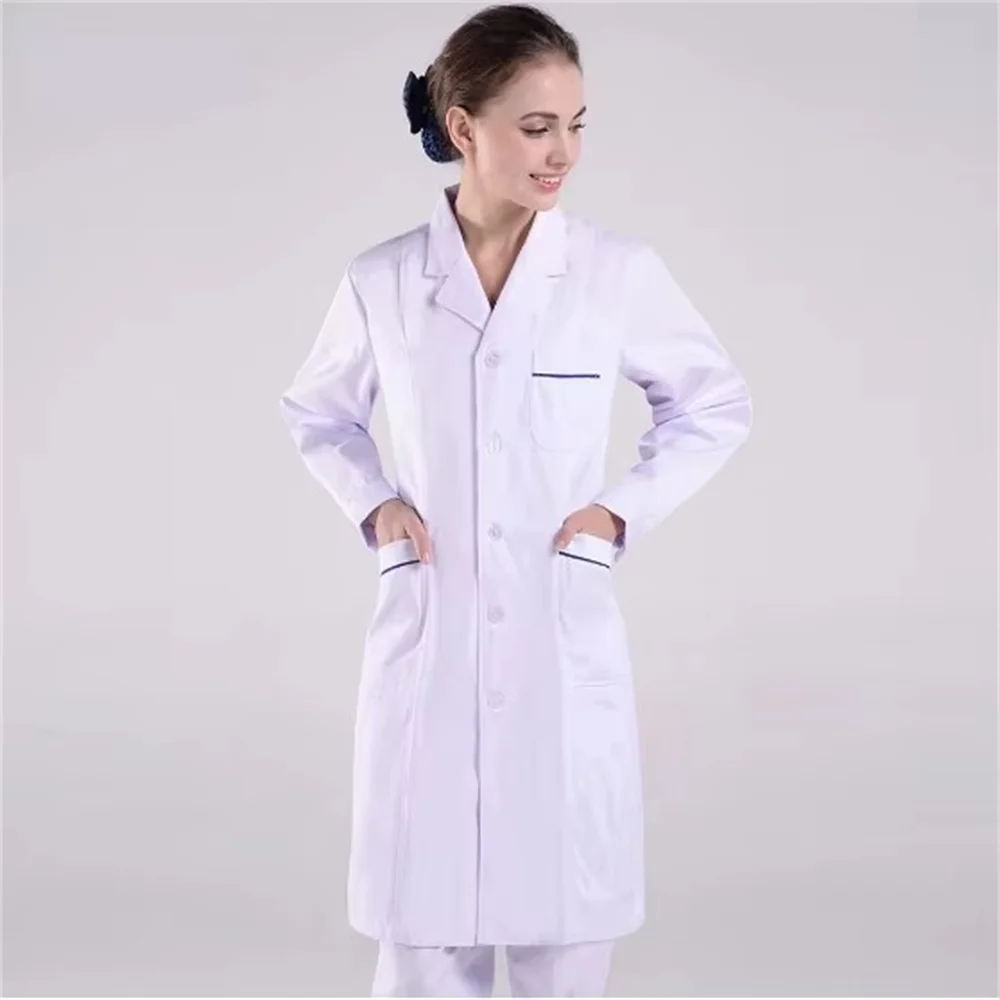 Salopette anti-rides en coton simple unisexe, manteau long, uniforme de salon de beauté, laboratoire, animalerie, salopette conviviale rée, monochromatique, nouveau