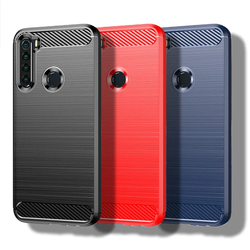 For Redmi Note 8 2021 Case For Redmi Note 8 8T Cover 6.3 inch Carbon Fiber Shockproof Silicone Bumper For Redmi Note 8 Pro