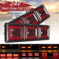 2pcs 24V Led Dynamic Truck Tail Lights Rear Brake Light Stop Strobe Turn Signal Lamp for Caravan Trailer Boat Lorry Taillights