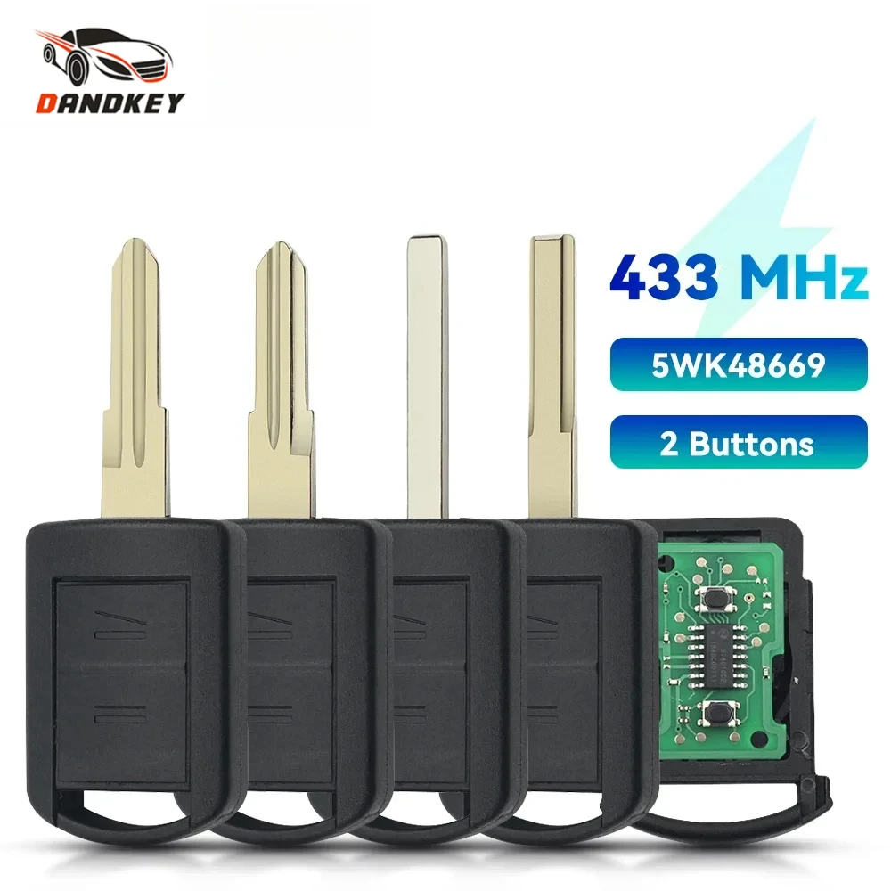 

Dandkey 2-кнопочный дистанционный ключ от автомобиля для Opel Vauxhall Corsa C Meriva Agila Tigra Astra Combo Van Control Fob 433 МГц 5WK48668 без чипа