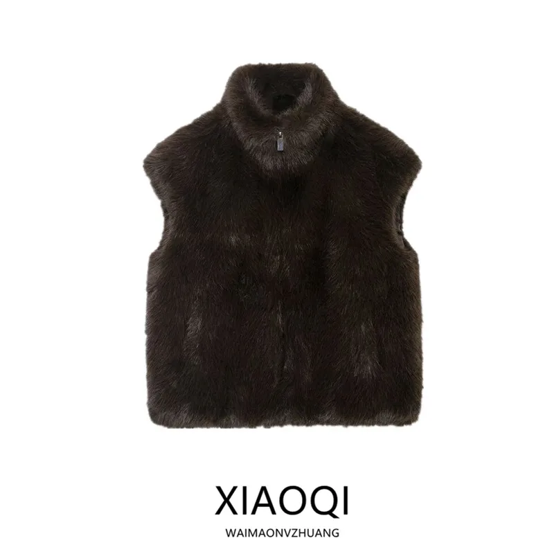 

Winter New Arrival Women's Vest 2025 Fall Commute Sle Artificial Fur Effect Versatile Design 4360244 Faionable Outerwear