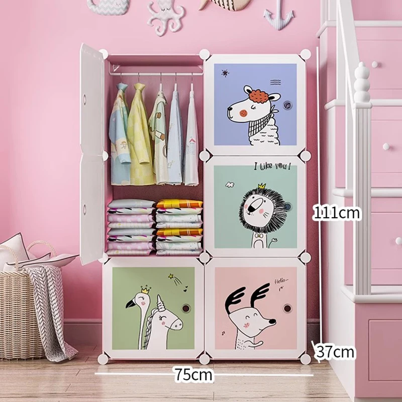 خزانة أطفال بلاستيكية أقسام ملابس أطفال منظم غرفة النوم أرفف مكعبة خزانة أثاث منزلي صغير حديث من Guarda Roupa #6