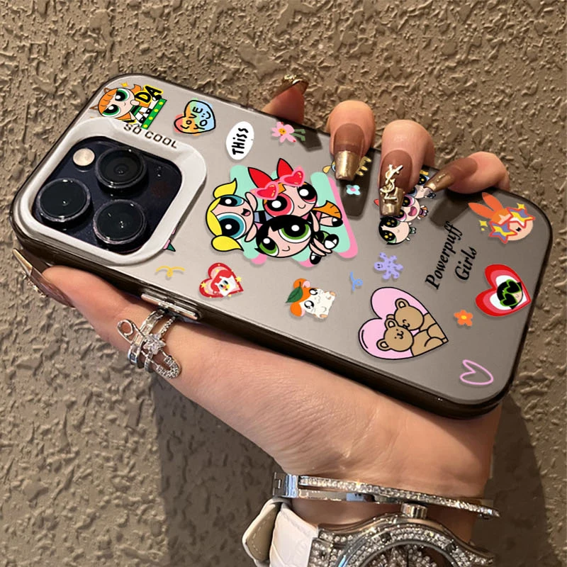 حافظة P-Powerpuff G-Girls غير لامعة لهاتف iPhone 15 16E 16 11 14 13 12 Pro Max XS X XR Plus 8 7 SE 2020 غطاء صلب مقاوم للصدمات #5