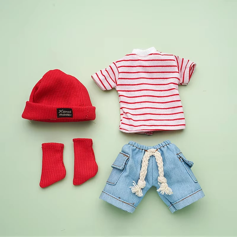 Ropa para muñecas DIY, accesorios para muñecas de moda, camiseta, pantalones cortos adecuados para muñecas gordas de 30cm (referta al tabla de tallas)