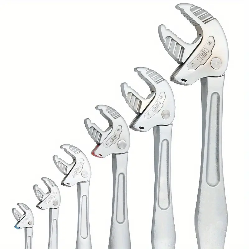 Chave de garra de caranguejo industrial resistente, catraca autoajustável, mandíbula larga para fabricação de tubulação automotiva