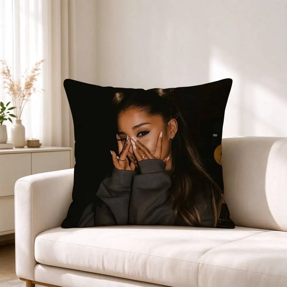 A-Ariana Grande Female Singer Square Double-Sided printed Pillow Case Bedroom Bedside Pillow Sofa Cushion Cover 6