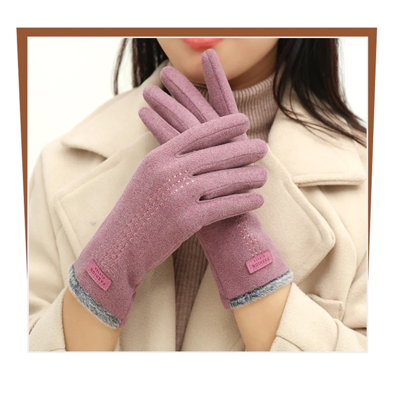 2022New Fashion Lady Glove Mittens Women Winter Elegant Vintage Touch Screen Driving Keep Warm Windproof Gloves Dropshiping G177