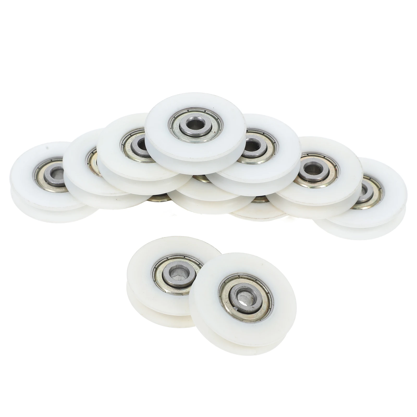

12pcs Bearing Guide Wheels U-Groove Sliding Door Pulley Track Sliding Roller Hardware Pulley Wheel For Drawer Window Wardrobe