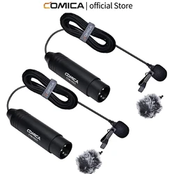 COMICA XLR Lavalier Microphone, Comica CVM-V02O Omni-Directional 3-pin Lapel Microphone for Canon Sony Panasonic Camcorders