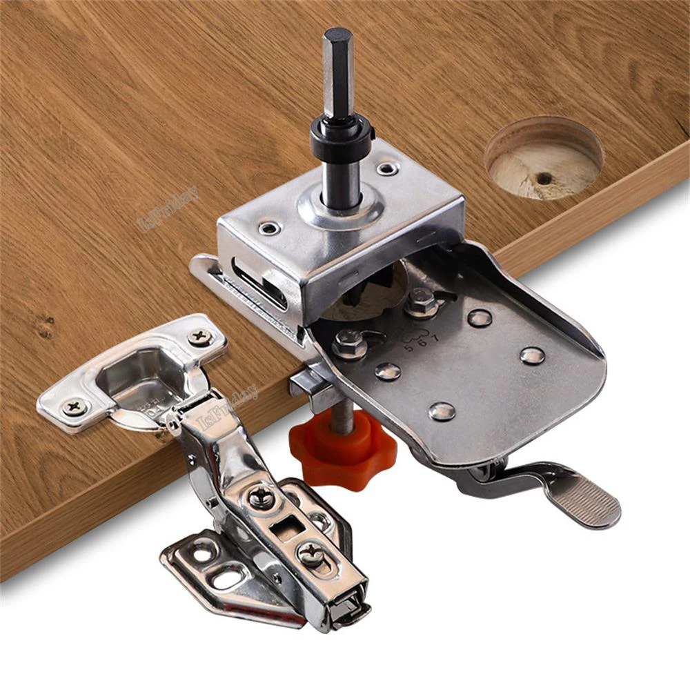 

Woodworking Hole Drilling Guide Locator 35mm Hinge Boring Jig with Fixture Aluminum Plastic Hole Opener Template Door Cabinets