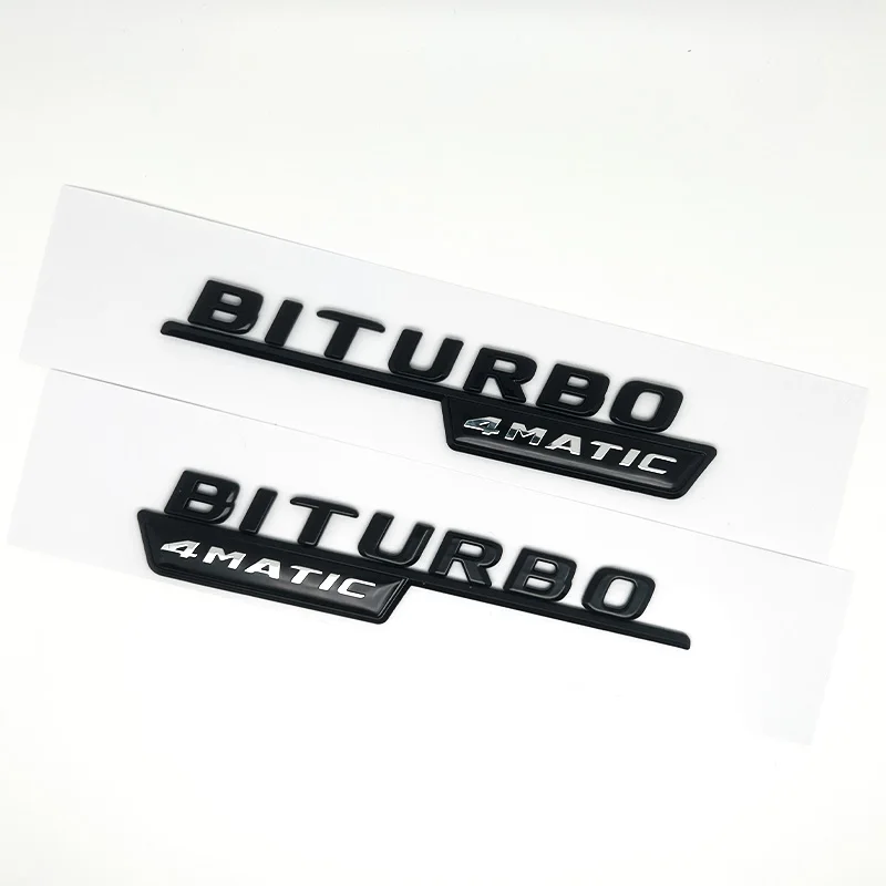 2 قطعة رسائل السيارة درابزين شارة الكسوة BITURBO 4MATIC زائد شعار ملصق لمرسيدس AMG C43 E43 GLE43 GLC43 W205 W213 اكسسوارات