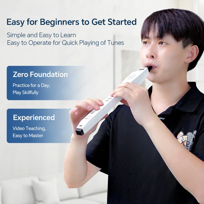 Electronic Wind Instrument, Portable Mini Digital Wind Instrument EWI Synthesizer Rechargeable with 12 Tones, 2 Removable