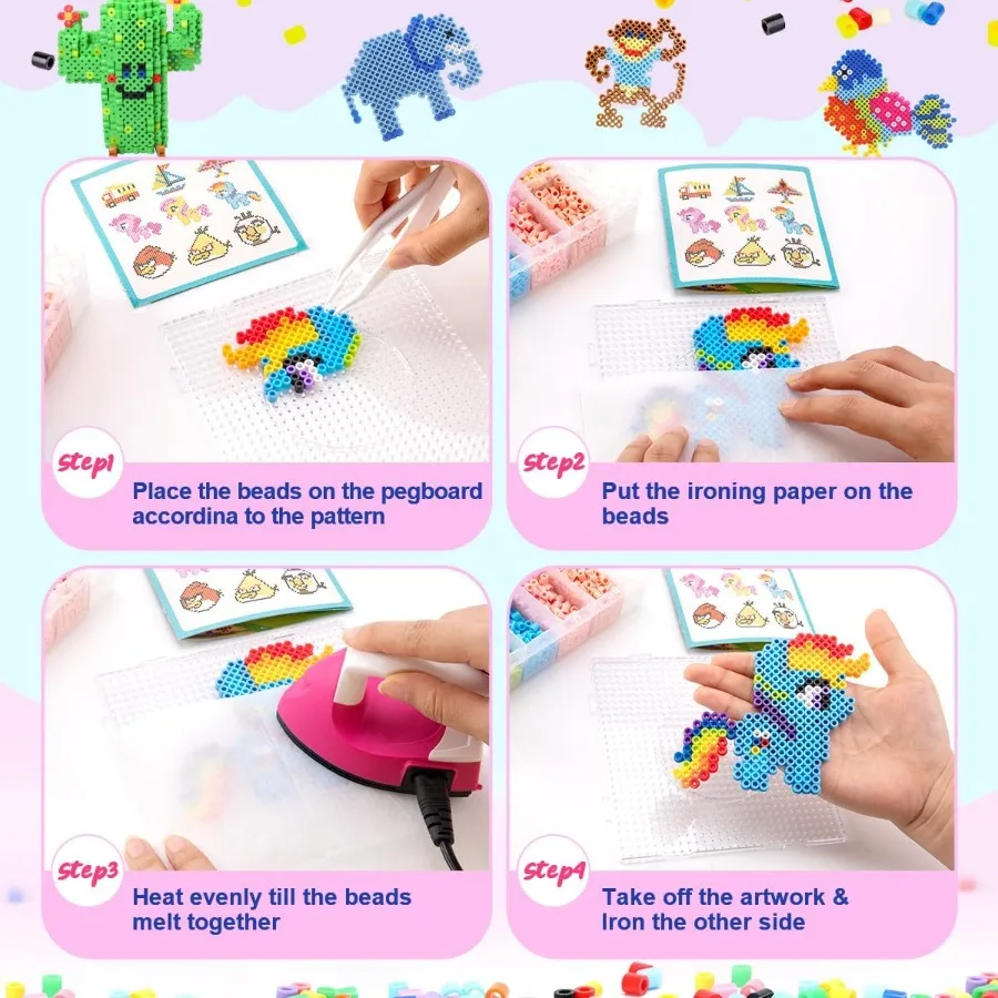 Zekeringkralenset 11000 stuks 36 kleuren kralen voor knutselen voor meisjes van 5 jaar oud 5 mm smeltkralenset inclusief 5 pegboards strijken