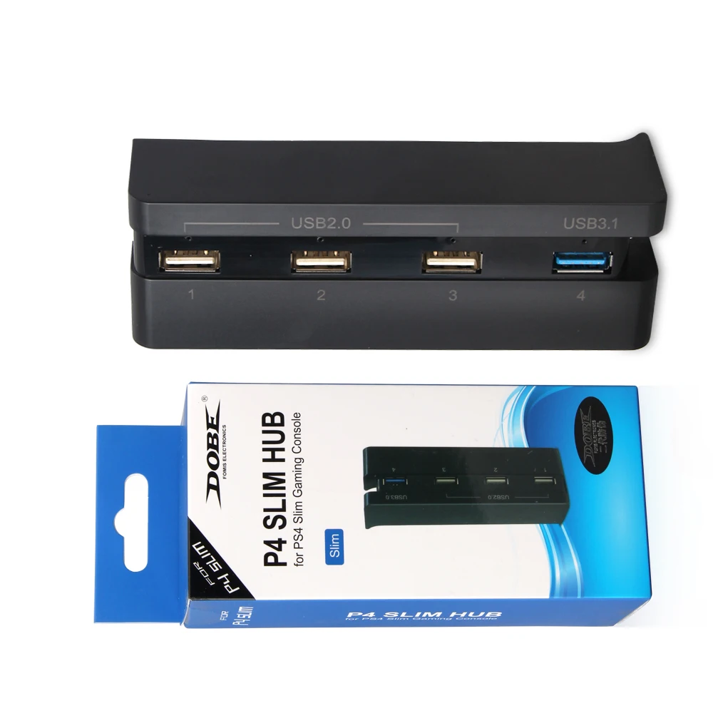 

USB Hub USB 3.0 High Speed ​​Charger Controller Splitter Expansion Adapter with LED Indicator 4 USB Ports for PS4 Slim Console