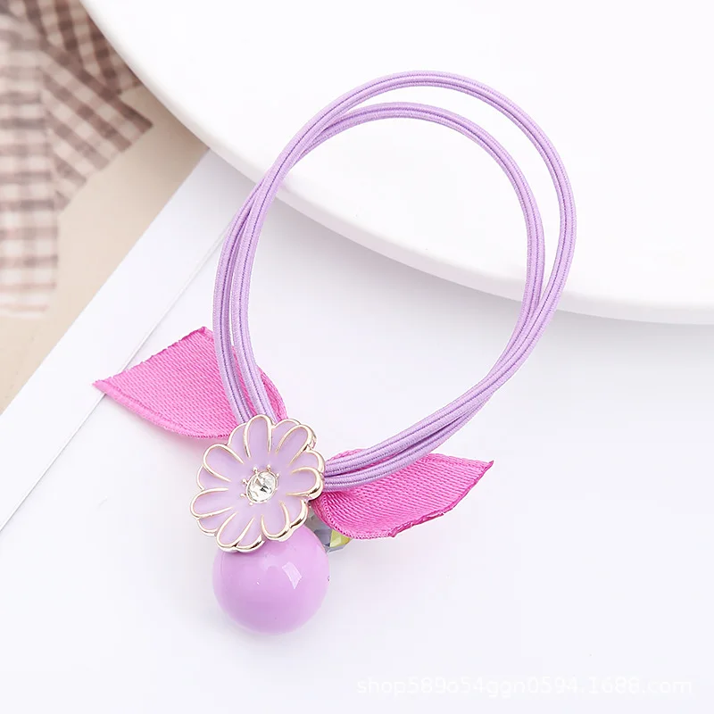 Korean Beaded Hair Rings 5pcs 2025 Elastic Bands Double Line Design Long Hair Friendly Accessories