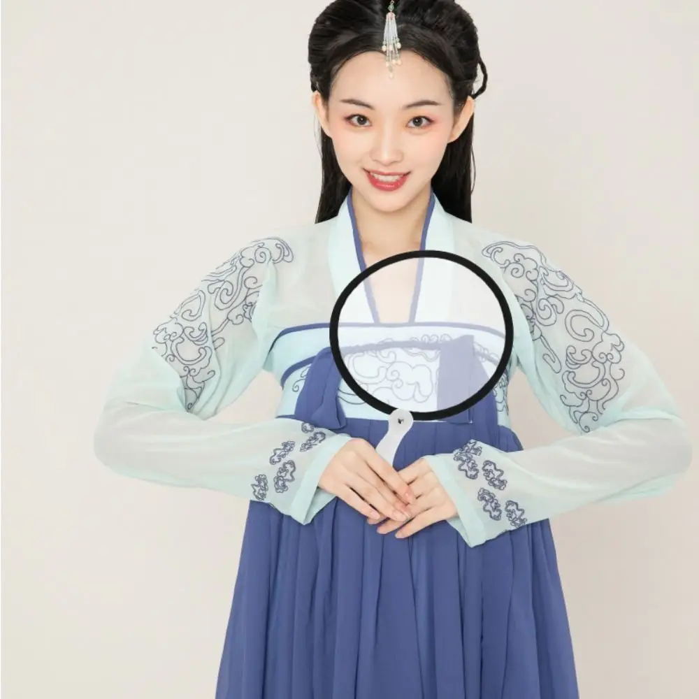 Crafts Portable Foldable Round Fans Mini Plastic Blank Fan Simple Decorative Fan Dance