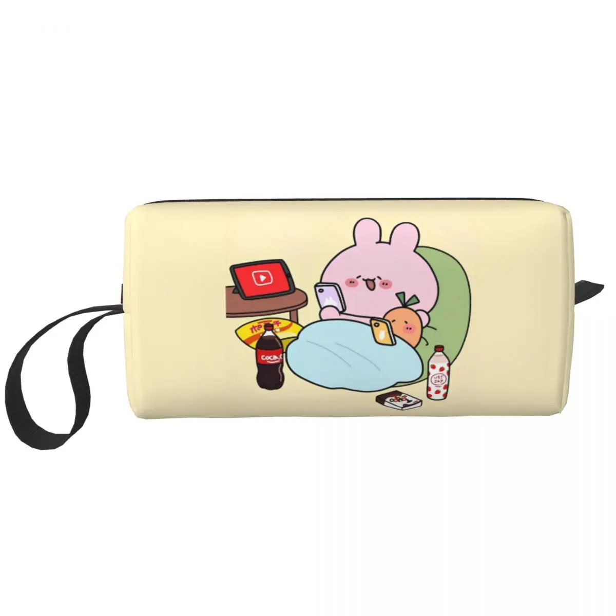 Asamimichaan Asleep Cartoon Cosmetic Bag Women Makeup Bags Cute Asamimi Water Resistant Toiletry Bag Organizer Storage Bag