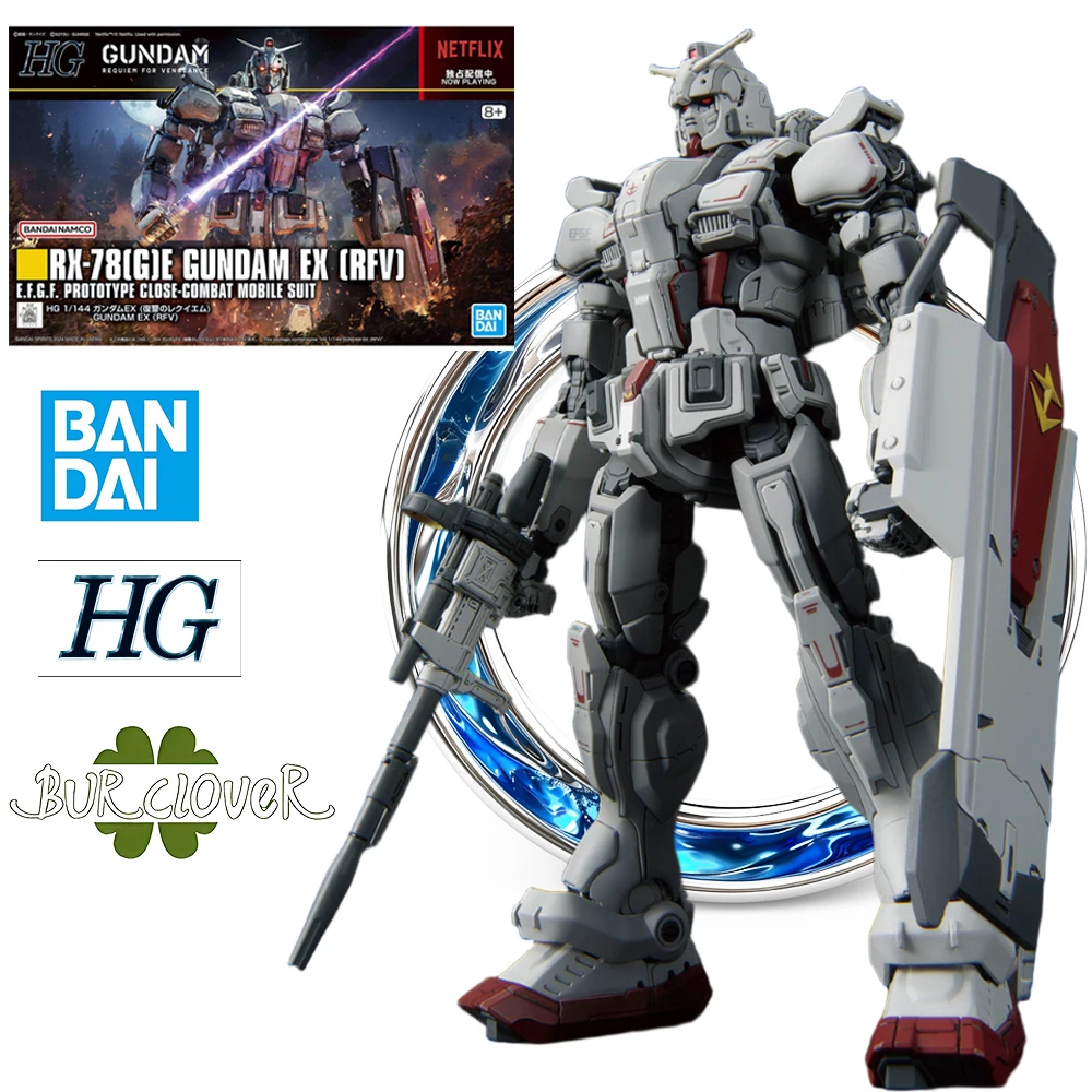 بانداي سلسلة التجميع الأصلية HG 1/144 RX-78[G]E GUNDAM EX [RFV] شخصية أنيمي تجميع نموذج اللعب زخرفة سطح المكتب في المخزون