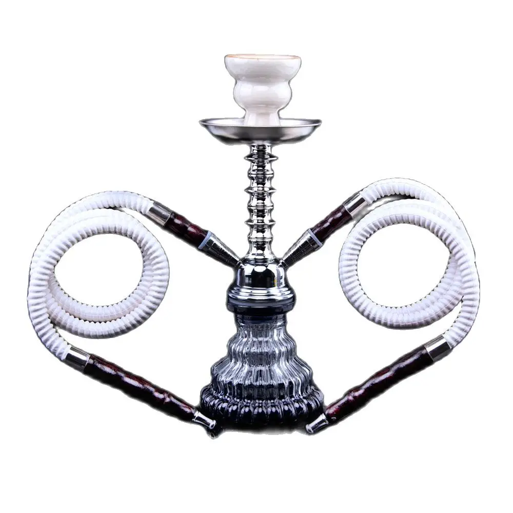 

White Shisha Glass Ceramic Hookah Water Pipes Accessories Shisha Hookah High Quality Double Tubes Gift For Friends