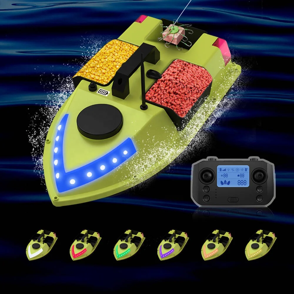 Remote Control Carp Fishing Bait Boat 99 GPS Position Waypoints Equipped with LED Night Light for Night Fishing
