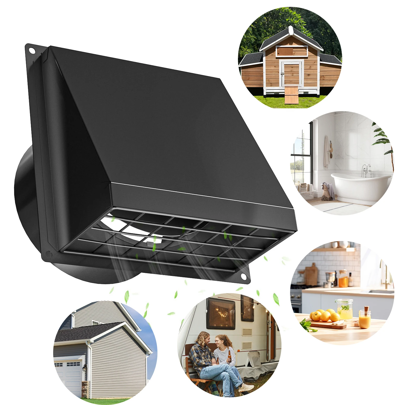 

4 Inch Wall Mount Extractor Vent with Removable Mesh Wall Vent Exhaust Vent Cover Metal Exterior Vent Cover for House