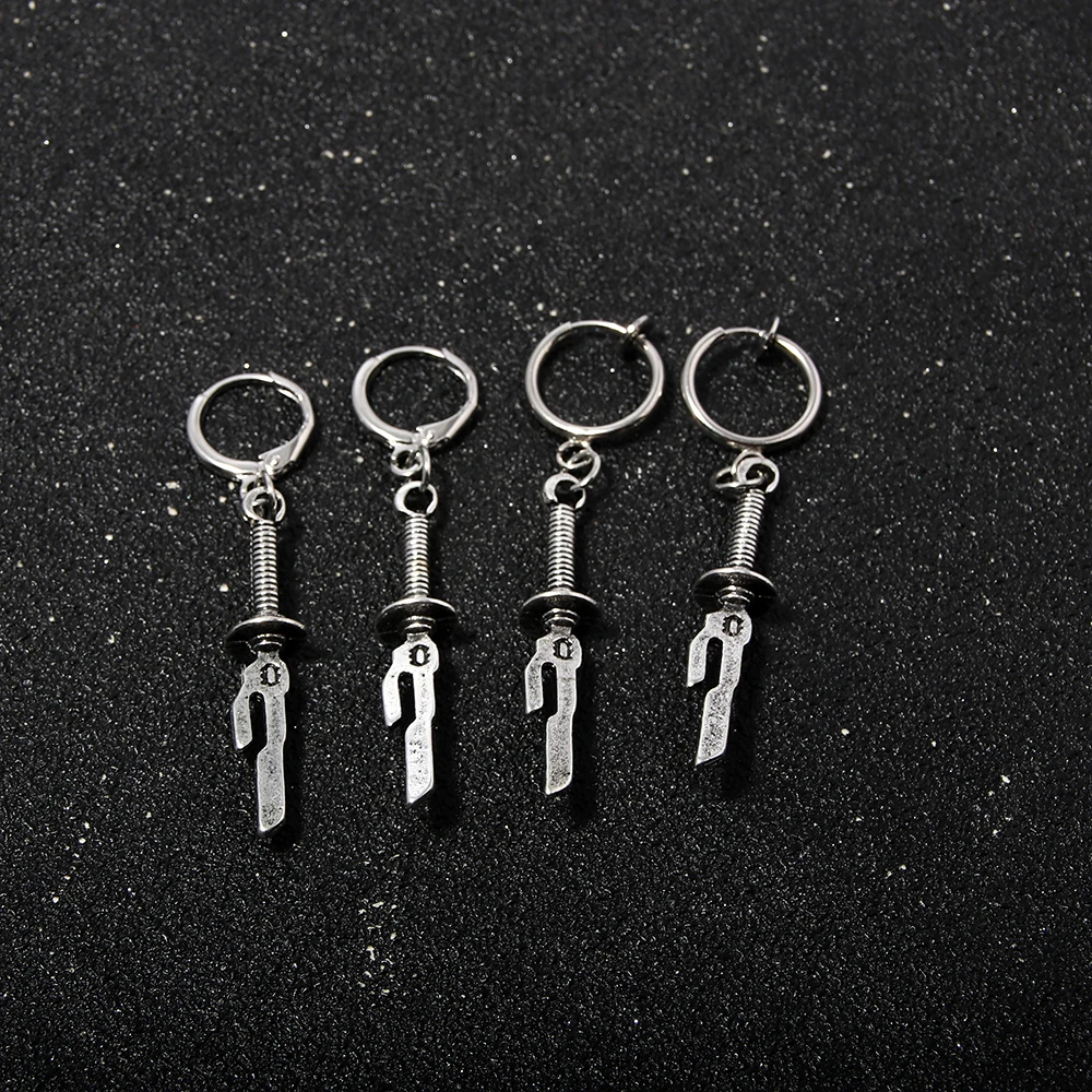 Anime Jujutsu Kaisen Toji Fushiguro Cosplay Earrings For Women Inverted Spear of Heaven Earrings Ear Clip Hip Hop Jewelry Gift
