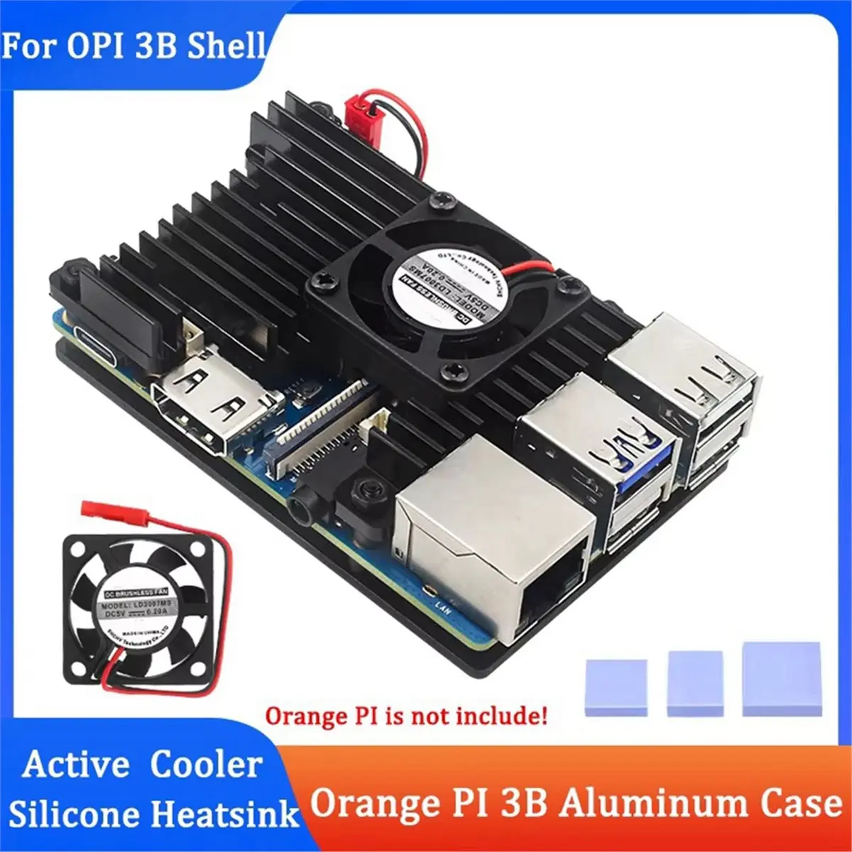 newA10R For 3B Mainboard Case Aluminum Alloy Enclosure Passive Cooling Box with Heat Dissipation Heatsink