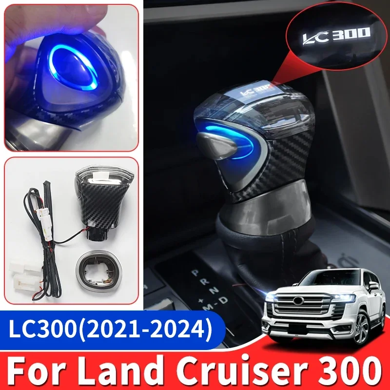 

For 2021-2024 2023 2022 Toyota Land Cruiser 300 LED Crystal Handle Gear head LC300 FJ300 J300 Interior Upgraded Accessories