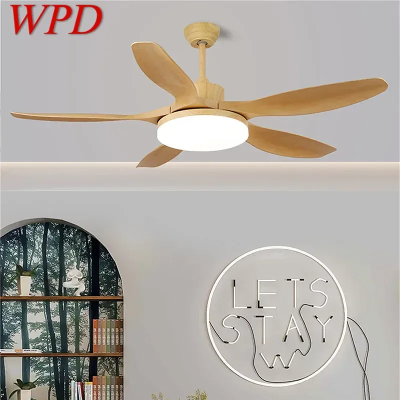 WPD Modern Fan Light Luxury Living Room Restaurant Bedroom Study LED Ceiling Fan Light Remote Electric Fan Light