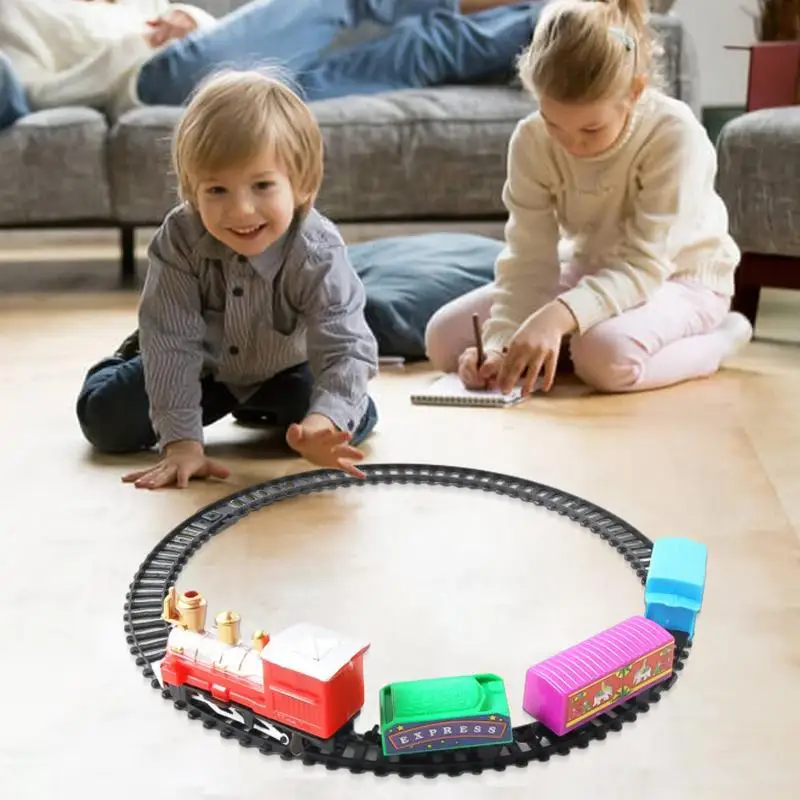 Train Playset Retro Railway Tracks Building Set Train Toys Educational Christmas Party Decorations Model Train Set For Easter