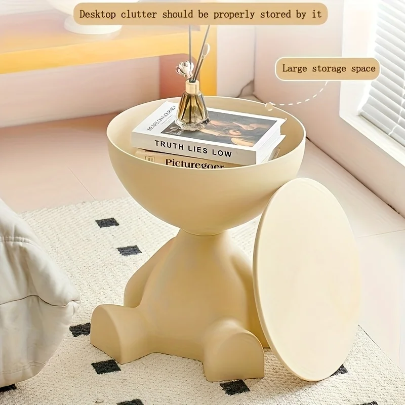 Creative bear shaped plastic bedside table,minimalist coffee table in small space,multifunctional bedside table,easy to assemble image 5