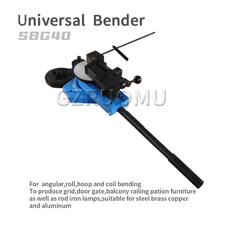 SBG40 Universal Metal Manual Bender Multifunctional Coil Forming Bending Tools For Round Square Flat Angle Steel Copper Aluminum