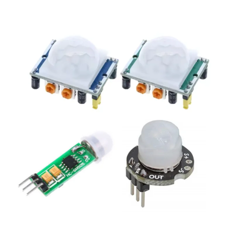  HC-SR501 HC-SR505 AM312 ajustar IR piroeléctrico infrarrojo Mini módulo PIR Sensor de movimiento Detector módulo soporte para Arduino