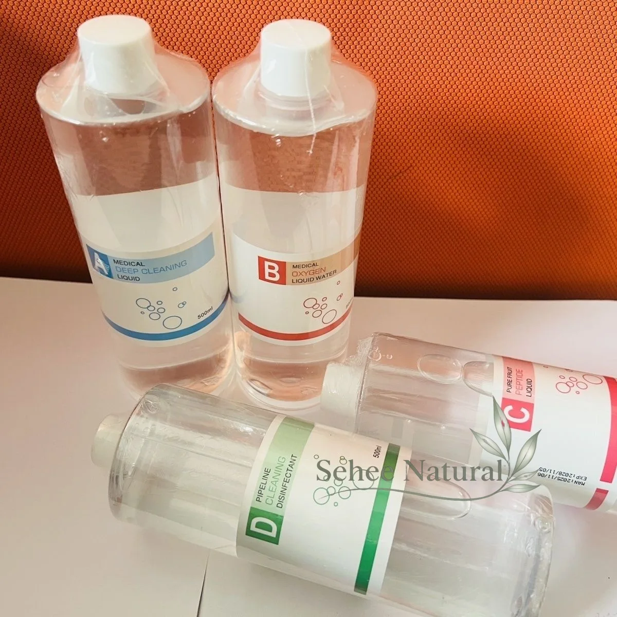 4 Bottles 500ml Aqua Hydra Peeling Solution Set for Hydro Dermabrasion Machine Deep Cleansing Exfoliating Hydrating Facial Serum