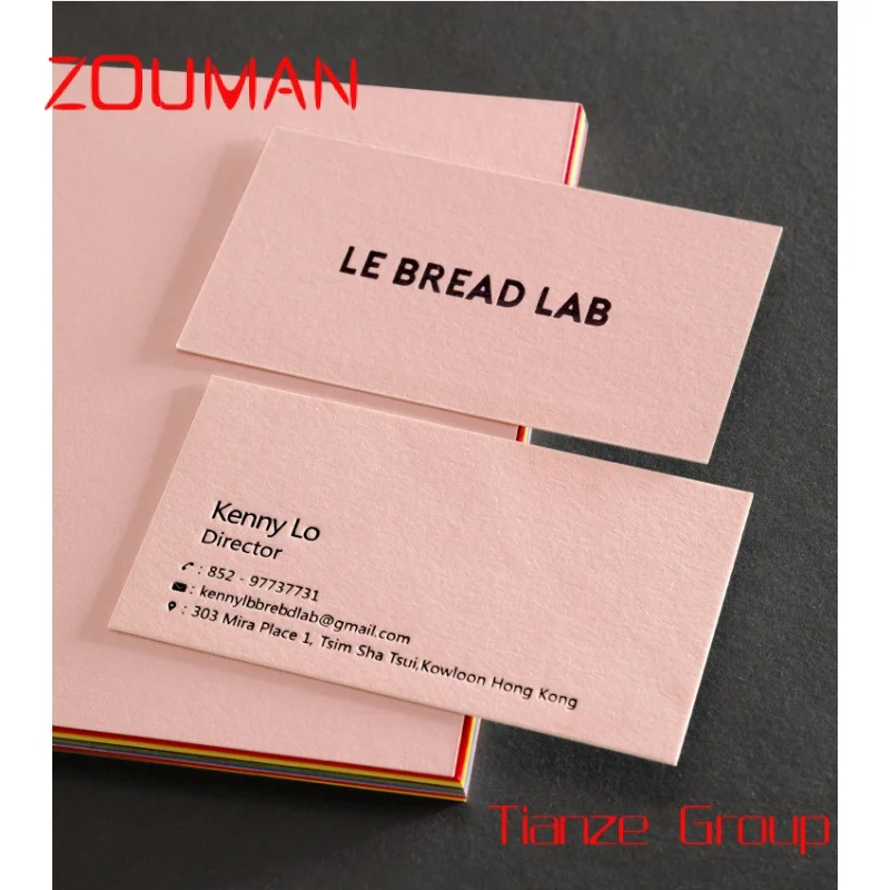 Custom , High Quality Custom Design Luxury  Cotton Paper Cardboard Gold Silver Foil Embossed Pink Business Cards