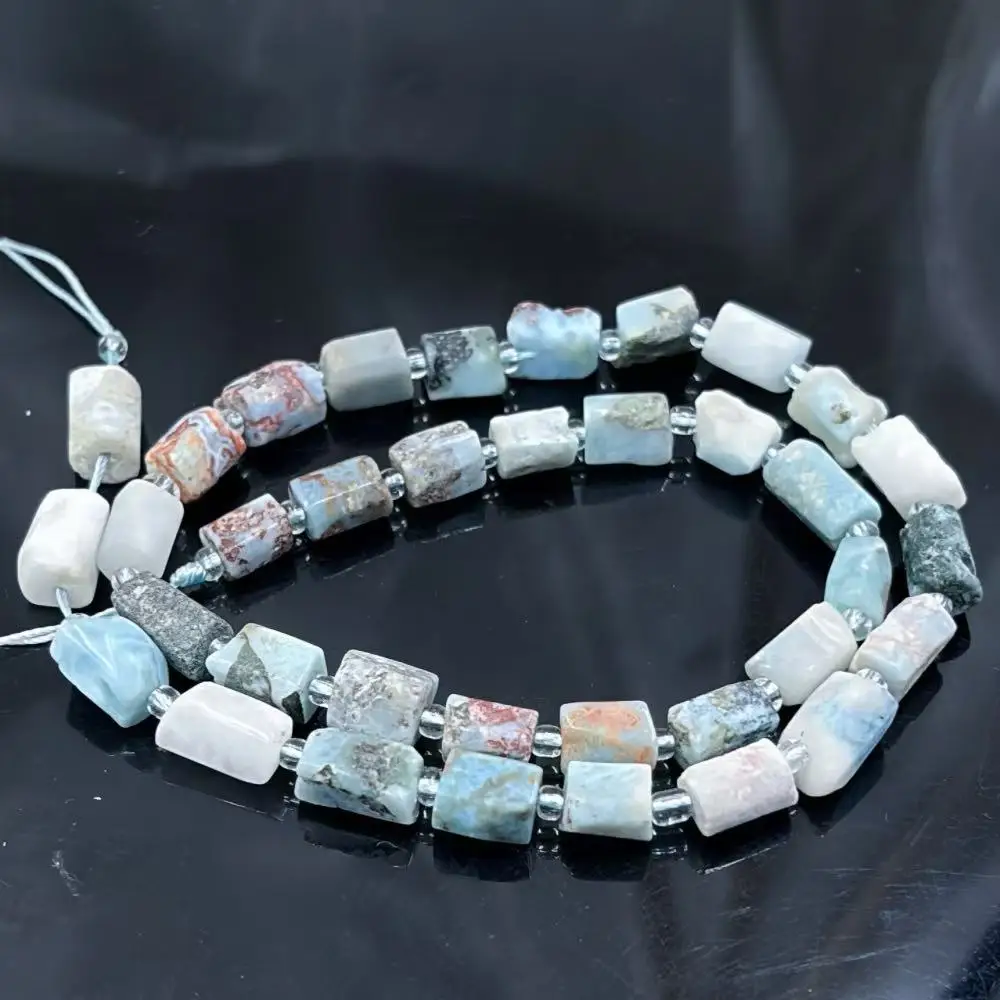 8x10mm Jewelry Making Irregular Column Larimar Natural Gemstone DIY Necklace Bracelet Loose Craft Beads