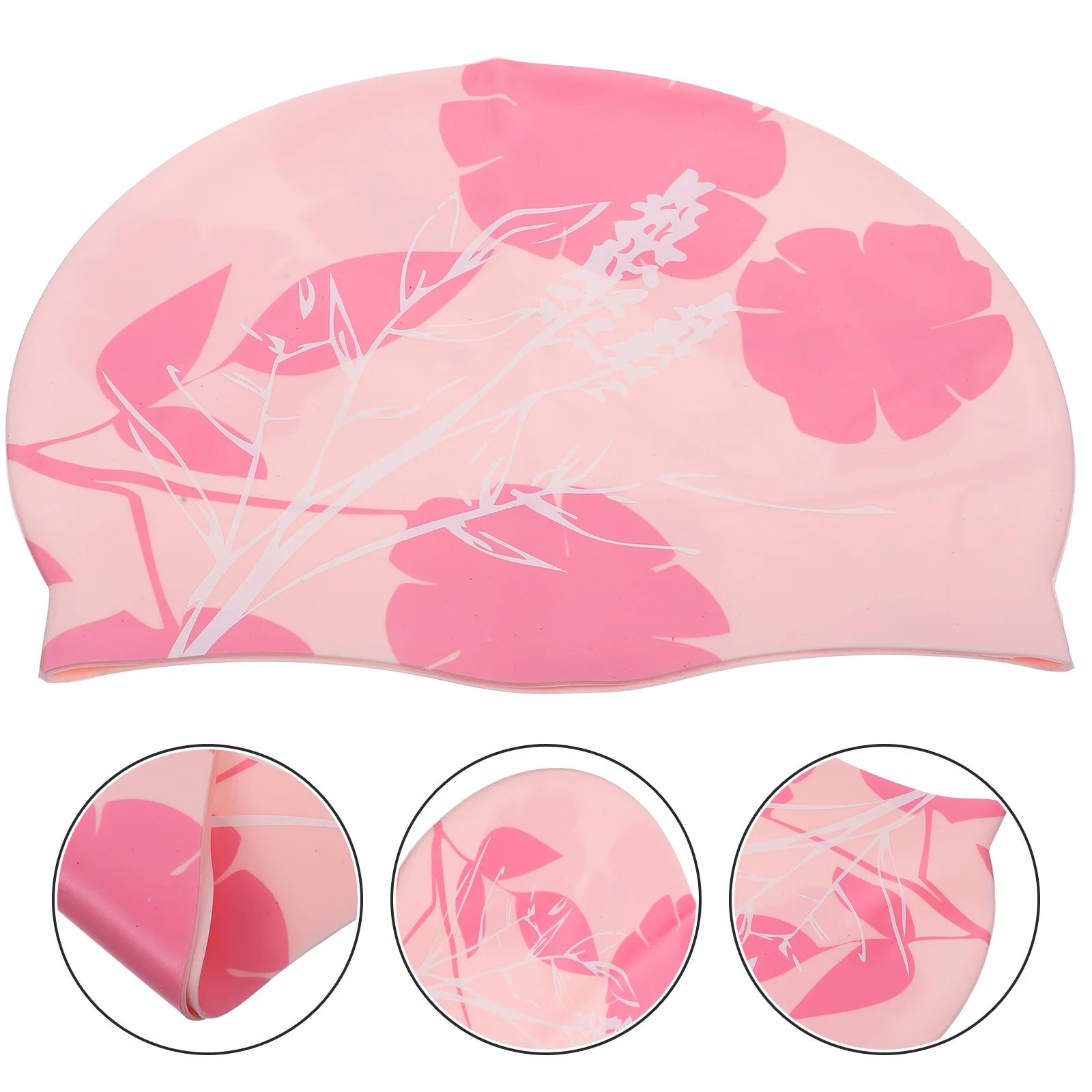 

Swimming Cap Printed Practical Waterproof Woman Telescopic Shower Silicone Child Men's