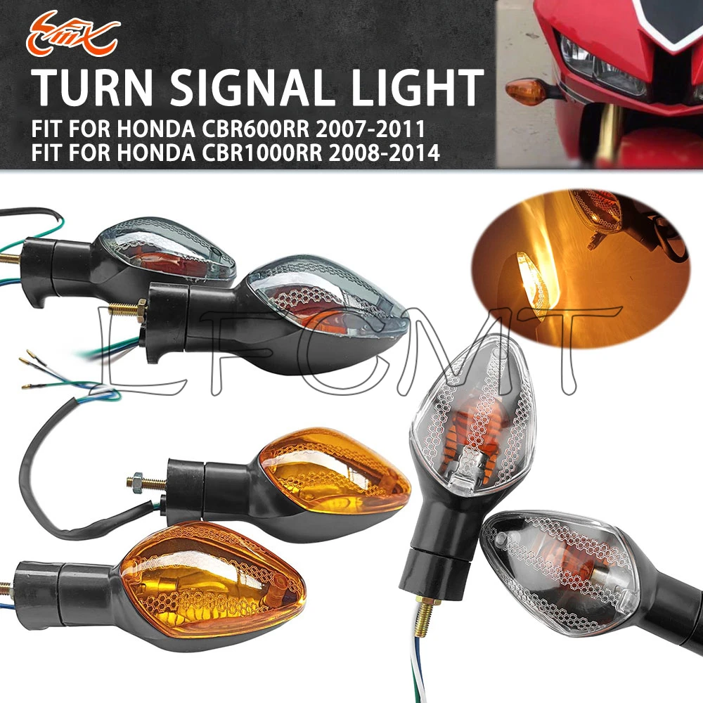 

Motorcycle Turn Signal Indicator Lights Blinker Lamp Fit for HONDA CBR600RR CBR1000RR CBR125R CB1000R CB1300 CB600F NC700S/X