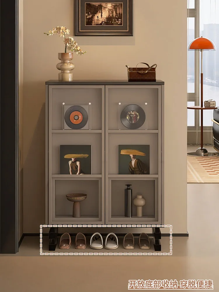 Shoe cabinet household shelf removable open bottom steel multifunctional storage cabinet